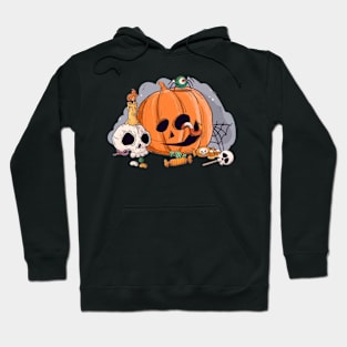 Flat halloween pumpkin Hoodie